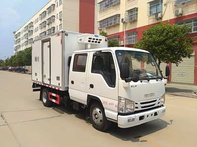 蓝牌庆铃五十铃3360轴距双排座冷藏车（100p/600p底盘）