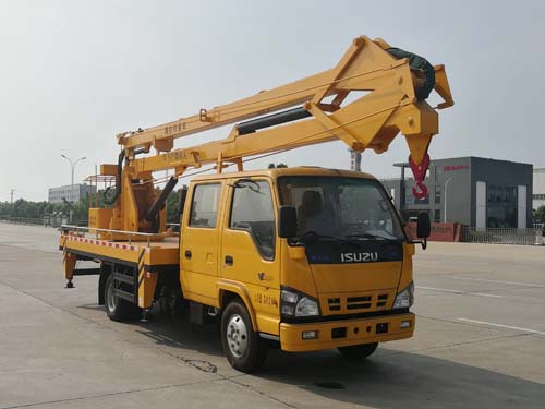 五十铃100p/600p双排座黄牌高空作业车（18-19米折臂）